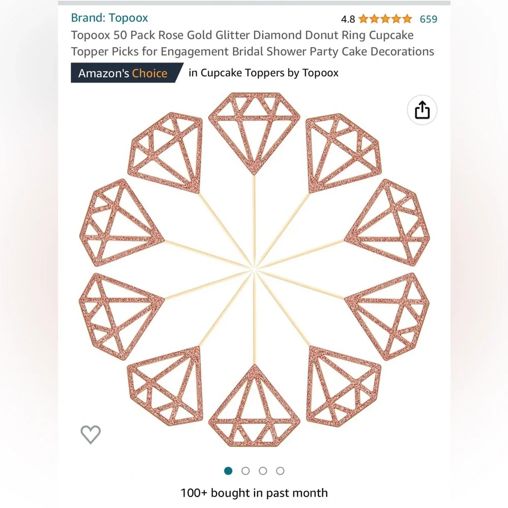 NWT 74 pc. bridal shower cupcake toppers